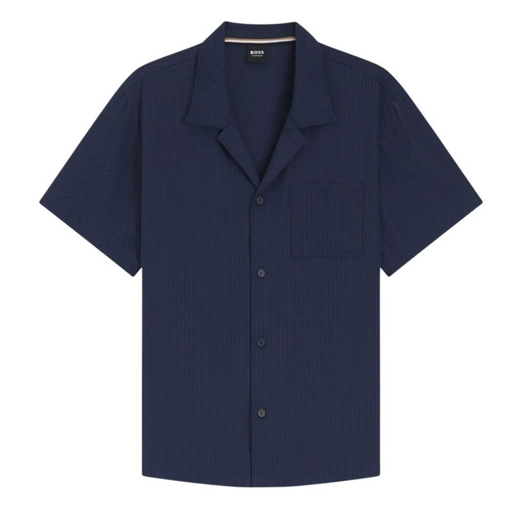 Boss Mens Plain Breathable Shirt / Navy